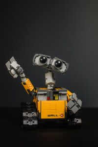 yellow and gray robot toy